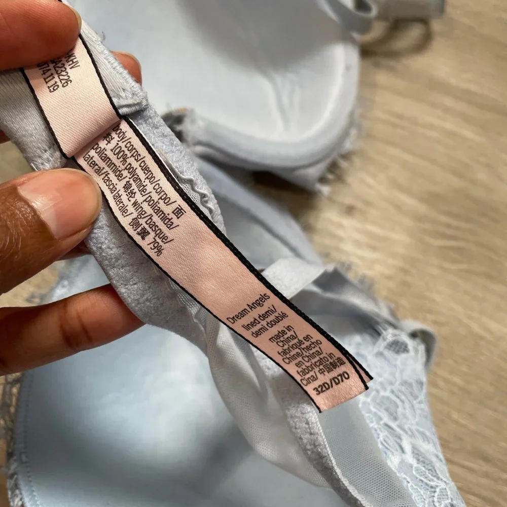 Victoria's Secret Women's Blue Lace Bra Size 32D/D70 - Picture 9 of 11